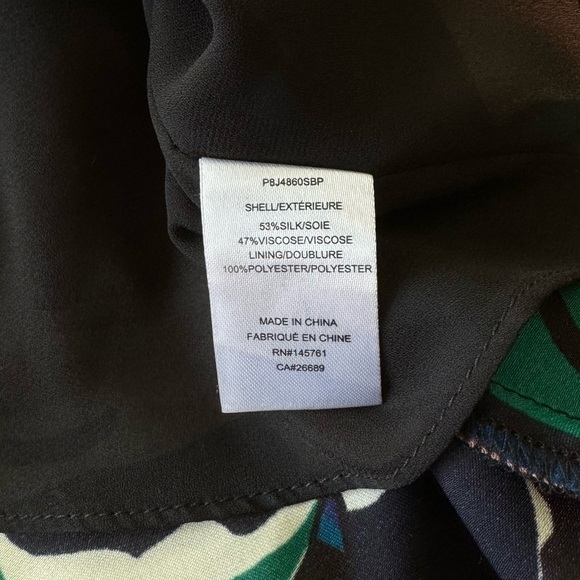 Parker Lorelei Silk Blend Floral Asymmetric long sleeve dress - Picture 7 of 9